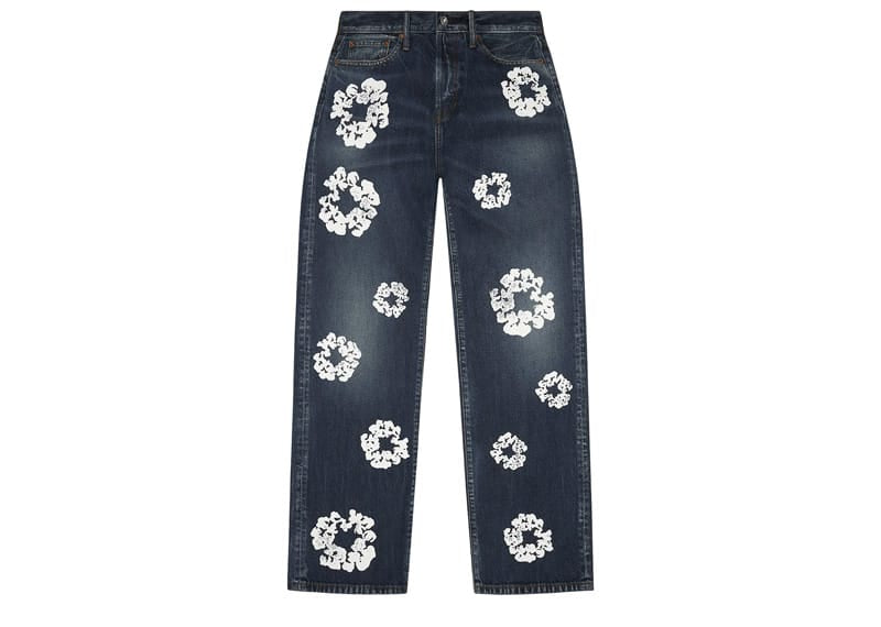 Denim Tears Baggy Cotton Wreath Denim Pant Dark Wash