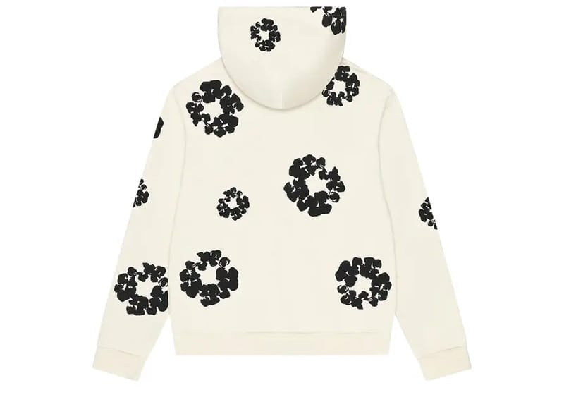 Denim Tears Black Cotton Wreath Hoodie Oatmeal
