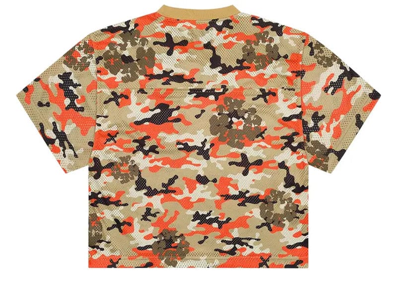 Denim Tears Camo Cotton Wreath Mesh Football Top Brown