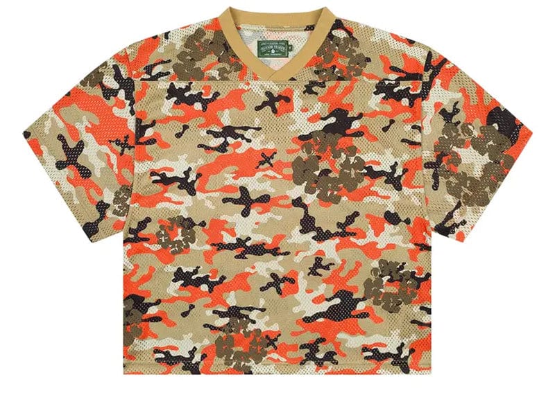 Denim Tears Camo Cotton Wreath Mesh Football Top Brown