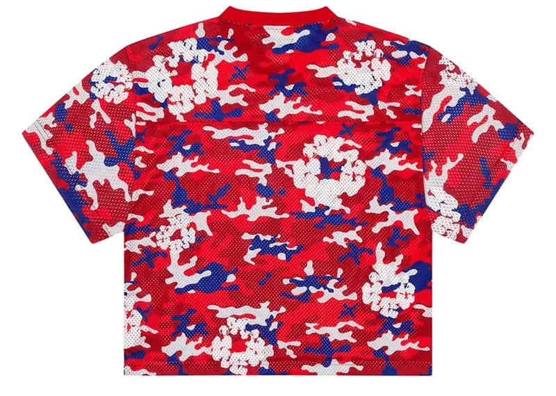 Denim Tears Camo Cotton Wreath Mesh Football Top Red