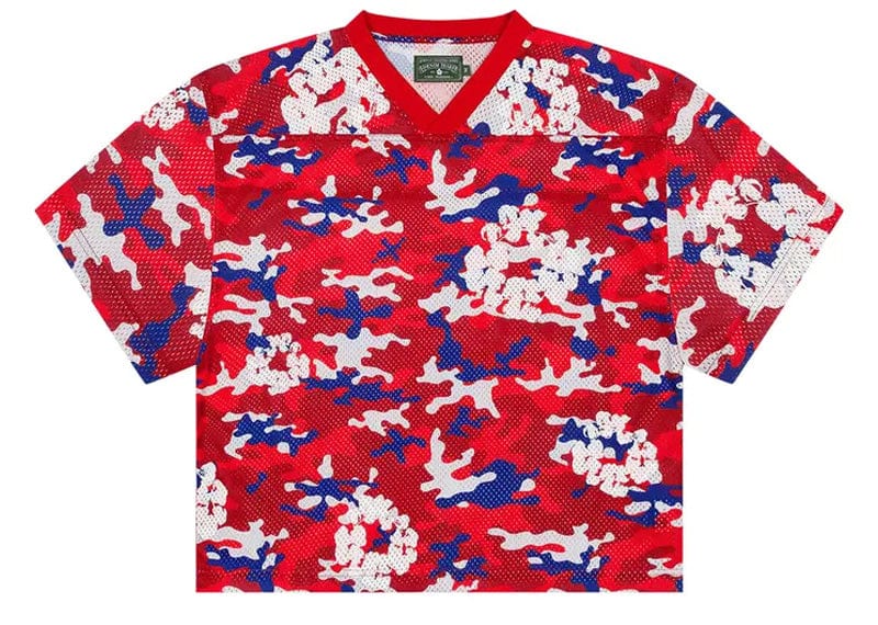 Denim Tears Camo Cotton Wreath Mesh Football Top Red