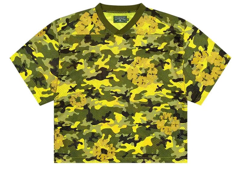 Denim Tears Camo Cotton Wreath Mesh Football Top Yellow