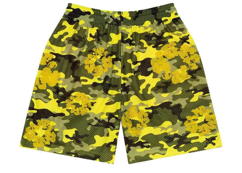 Denim Tears Camo Cotton Wreath Mesh Shorts Yellow