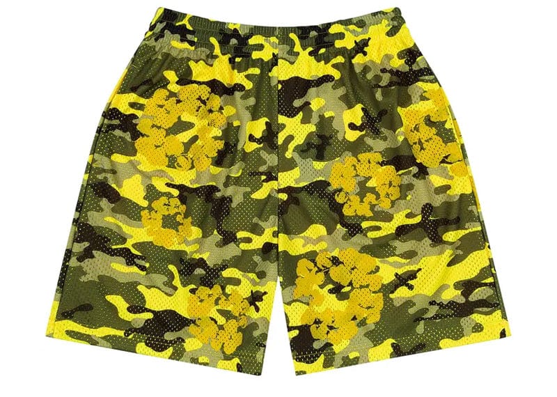 Denim Tears Camo Cotton Wreath Mesh Shorts Yellow