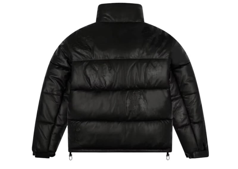 Denim Tears Embossed Leather Wreath Puffer Black