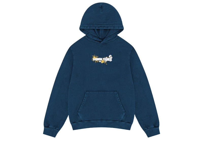Denim Tears Embroidered Floral Hoodie Navy