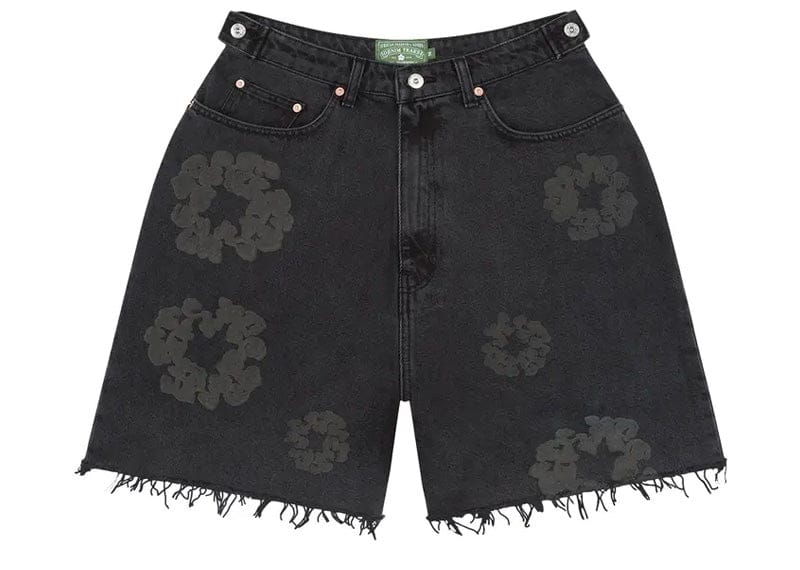 Denim Tears Mono Cotton Wreath Denim Shorts Black
