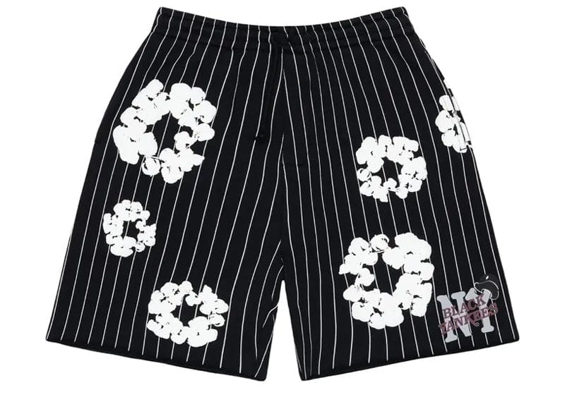 Denim Tears Pinstripe Wreath Sweatshort Black