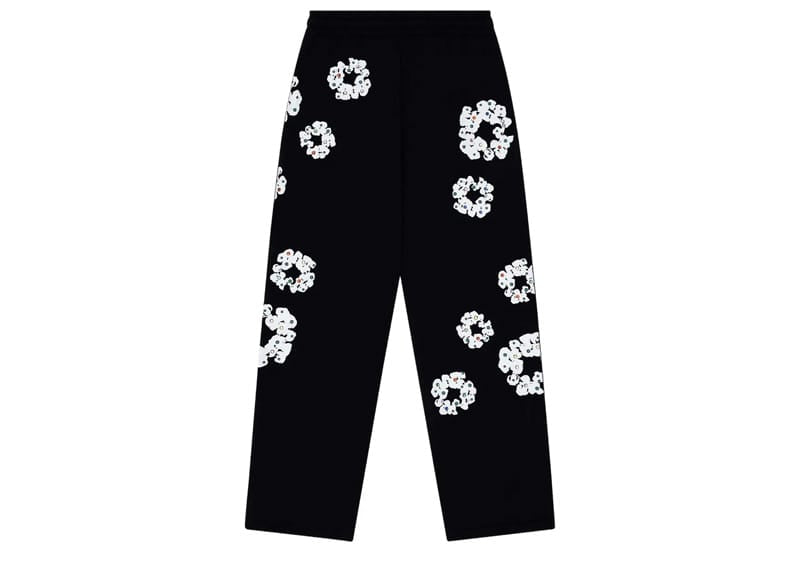 Denim Tears Rhinestone Cotton Wreath Sweatpants Black