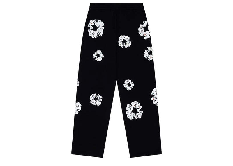 Denim Tears Rhinestone Cotton Wreath Sweatpants Black
