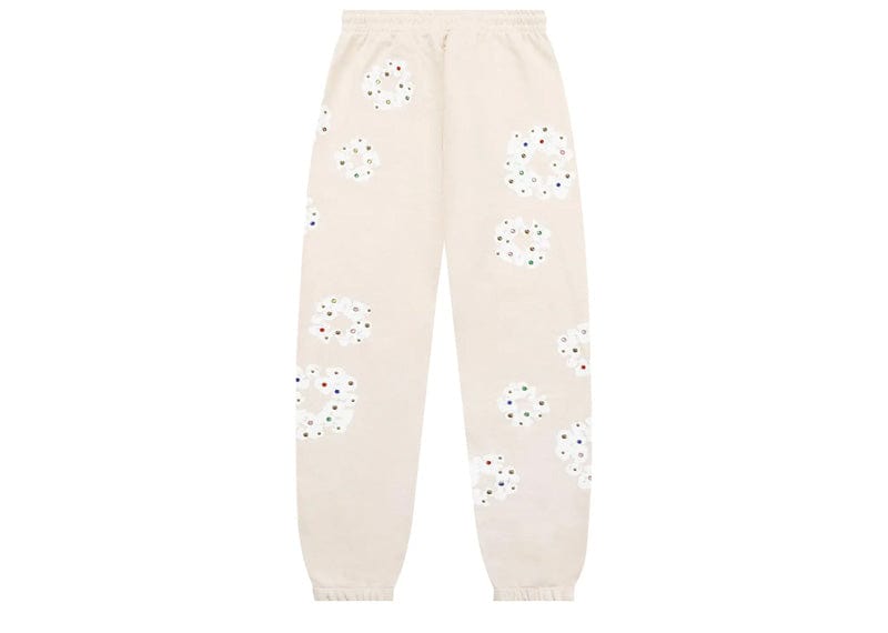 Denim Tears Rhinestone Cotton Wreath Sweatpants Oatmeal