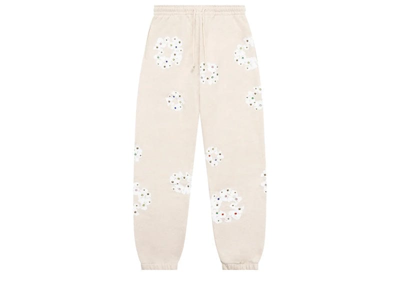 Denim Tears Rhinestone Cotton Wreath Sweatpants Oatmeal