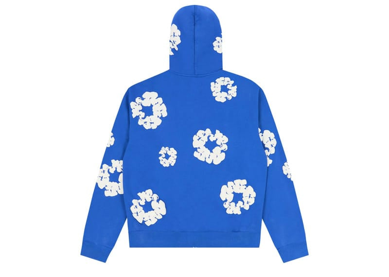 Denim Tears The Cotton Wreath Zip-Up Blue Hoodie