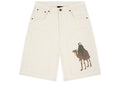 Derschutze Aziza Denim Shorts Ecru Off White