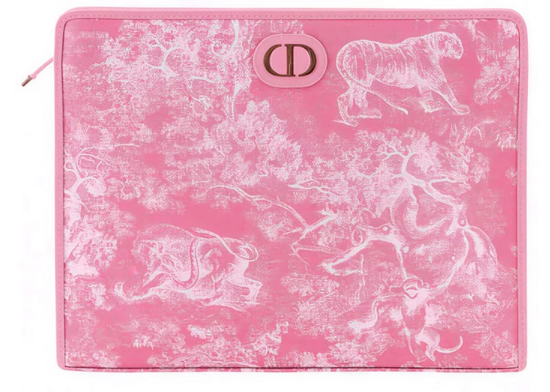 Dior 30 Montaigne Pink Toile de Jouy Pochette Clutch