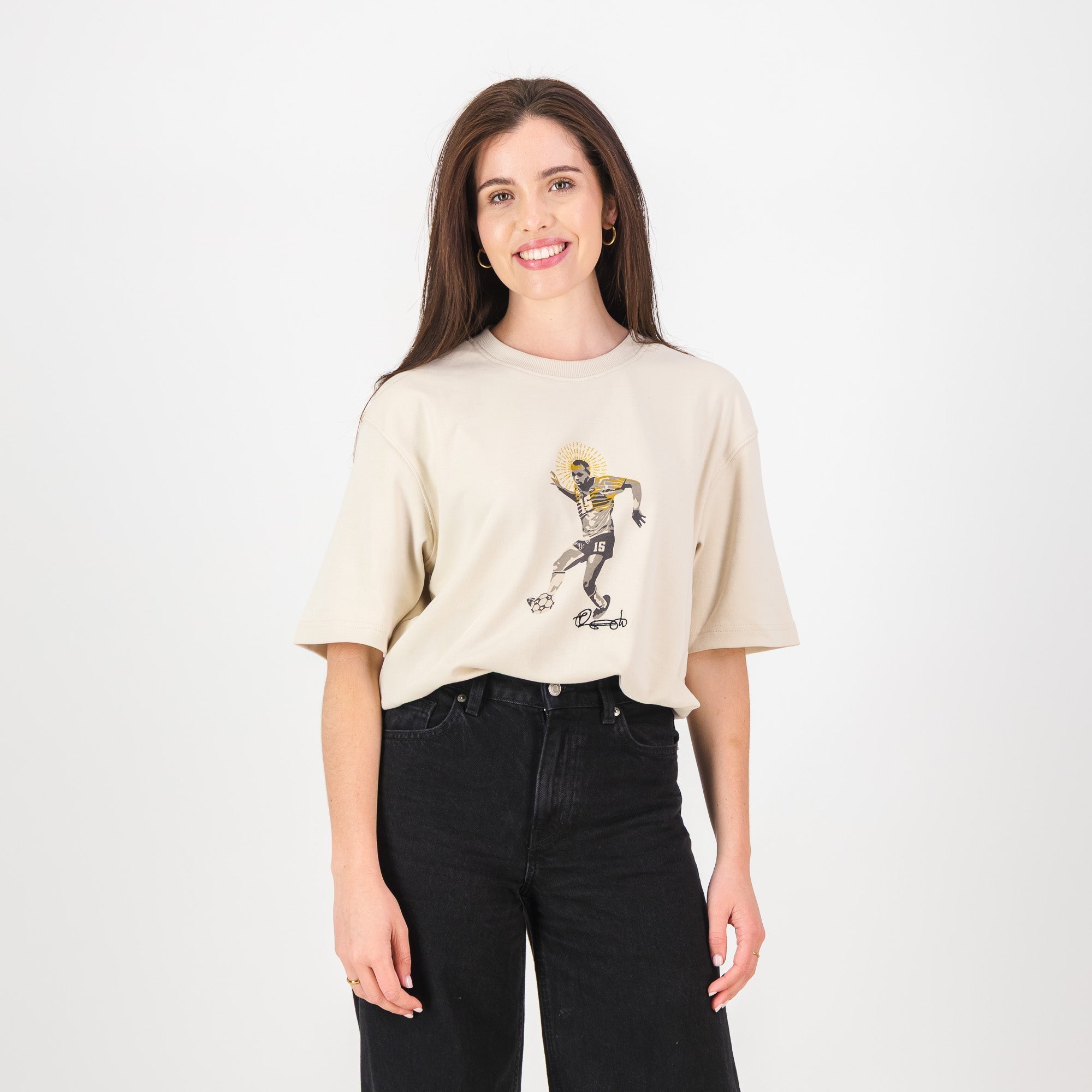 Doctor Khumalo Boxy Crew Tee-Ivory