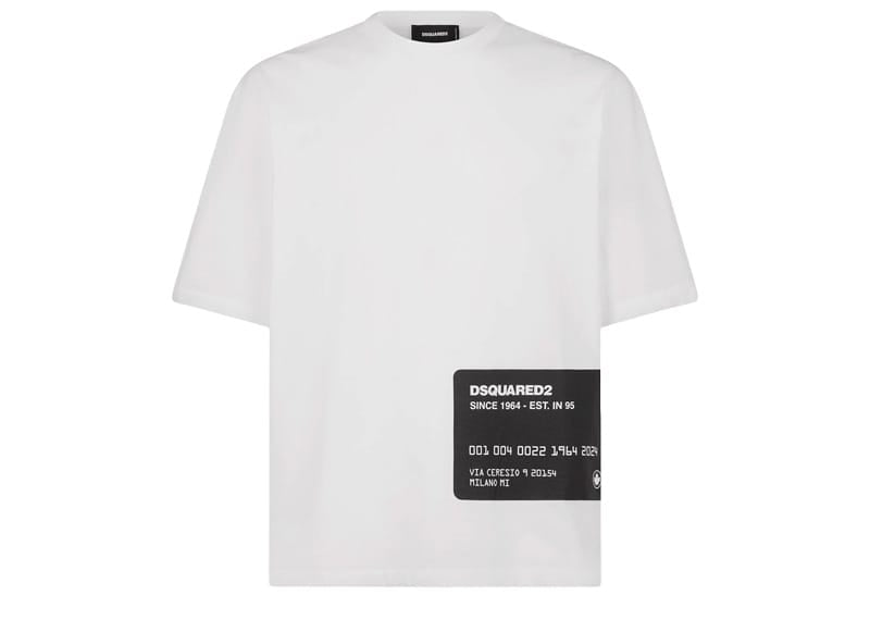DSquared2 Card Design Print Cotton Tee White