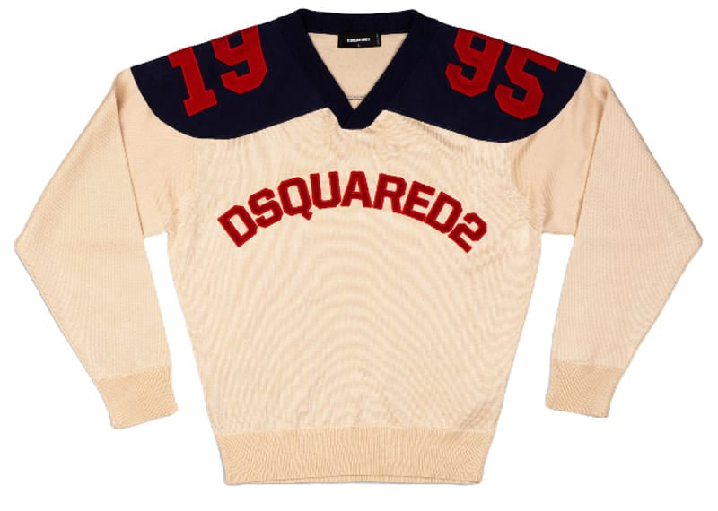 Dsquared2 Crewneck Pullover Cream/Navy