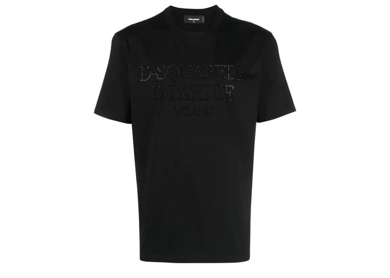 DSquared2 D-Partée Crystal Logo Tee Black