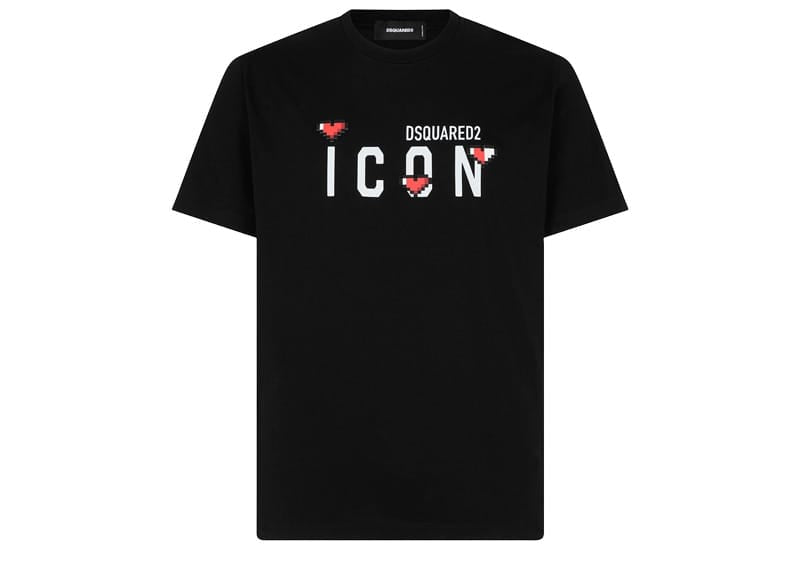 DSquared2 Icon Heart Pixels Tee Black