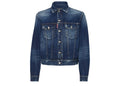 DSquared2 Logo Patch Washed Denim Jacket Blue