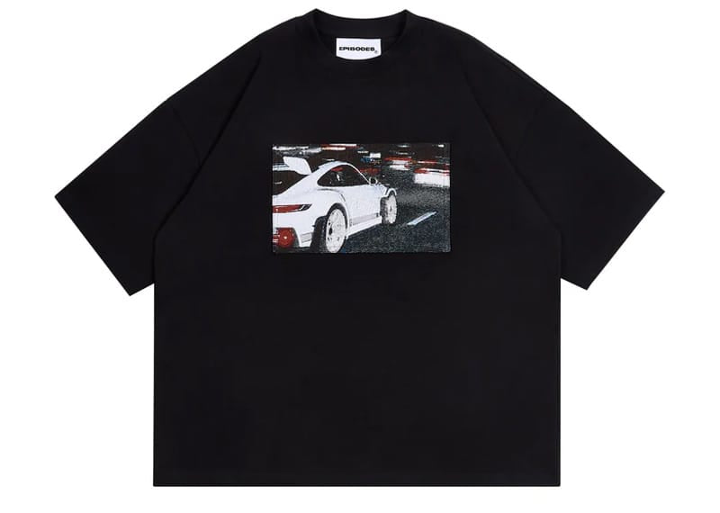 Episodes Brake-Lights Tapestry Patch Tee Black