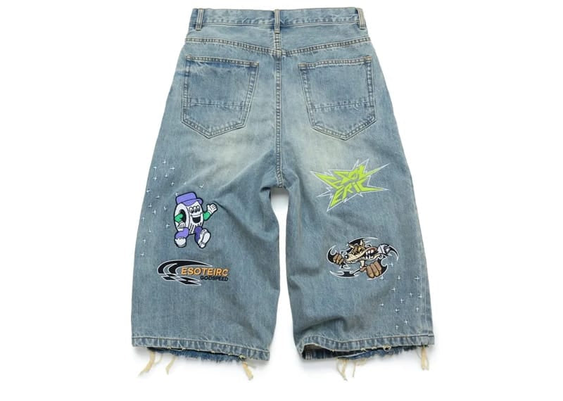 Esoteric Thing Crash Crew Denim Shorts Blue