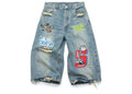 Esoteric Thing Crash Crew Denim Shorts Blue