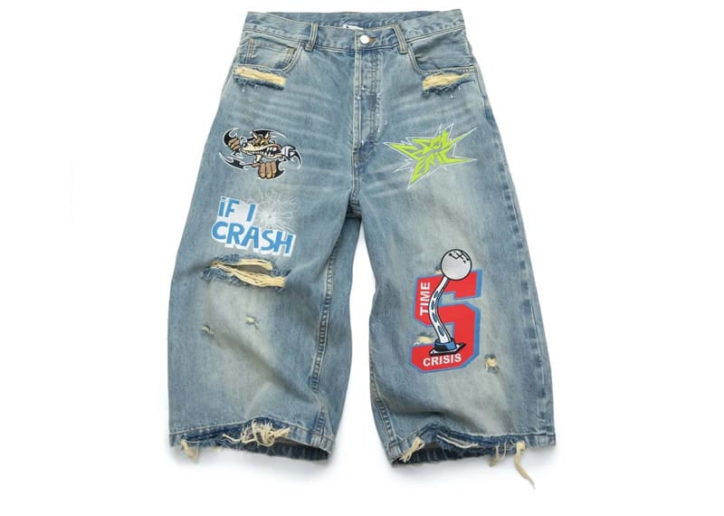 Esoteric Thing Crash Crew Denim Shorts Blue