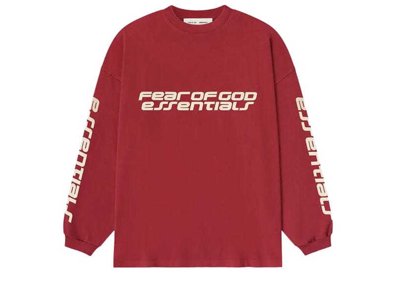 Fear of God Essentials 90's Long Sleeve Tee Crimson