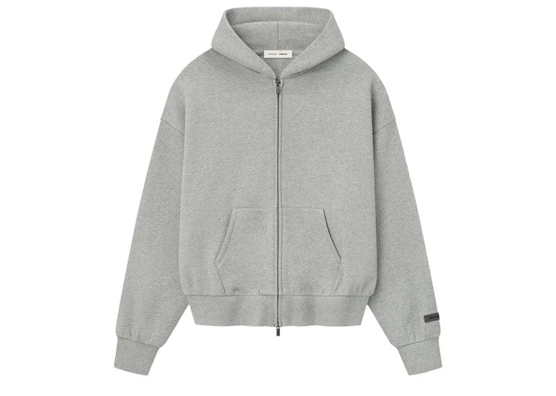 Fear of God Essentials Classic Fleece Zip-Up Hoodie Concrete Heather