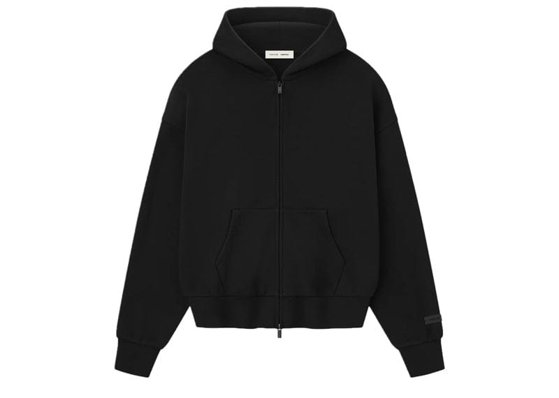 Fear of God Essentials Classic Fleece Zip-Up Hoodie Jet Black