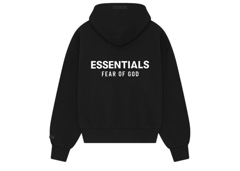 Fear of God Essentials Classic Hood Zip Up Sweatshirt Vintage Black