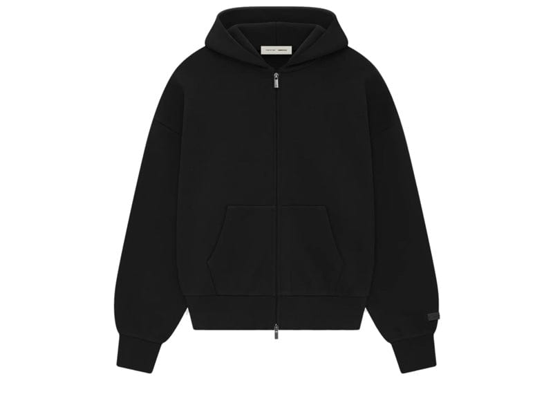 Fear of God Essentials Classic Hood Zip Up Sweatshirt Vintage Black