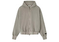 Fear of God Essentials Embroidered Classic Full Zip Hoodie Smoke Grey