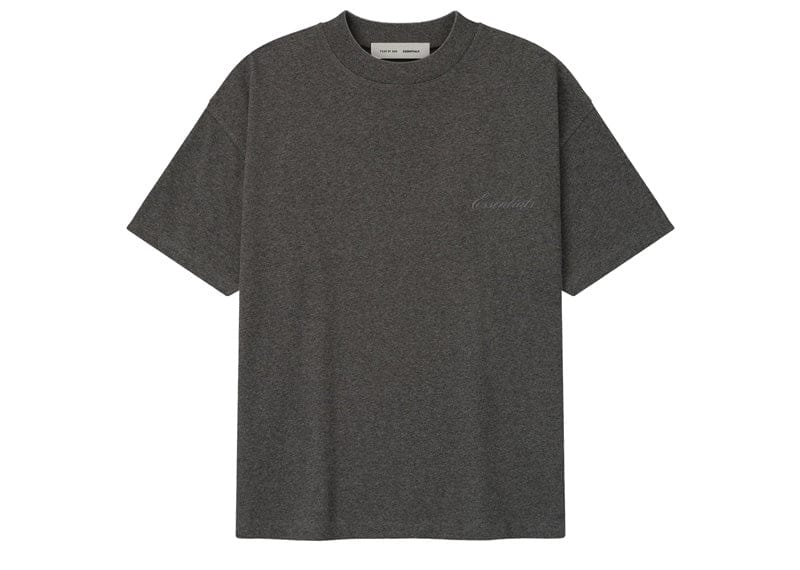Fear of God Essentials Embroidered Classic Short Sleeve Tee Charcoal Heather