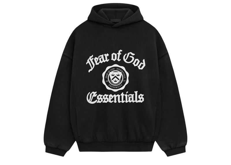Fear of God Essentials Heavy Fleece Vintage Shrunken Hoodie Black