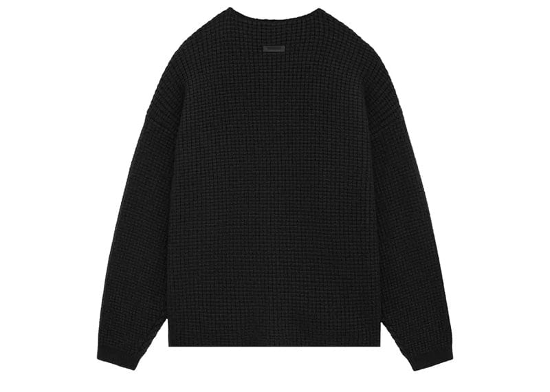 Fear of God Essentials Heavy Waffle Crewneck Sweater Black