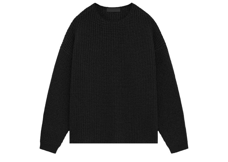 Fear of God Essentials Heavy Waffle Crewneck Sweater Black