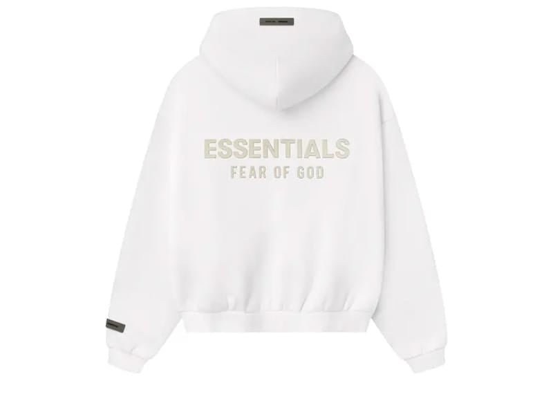 Fear of God Essentials Kids Classic Fleece Zip-Up Hoodie Cloud White (6/7 Years)