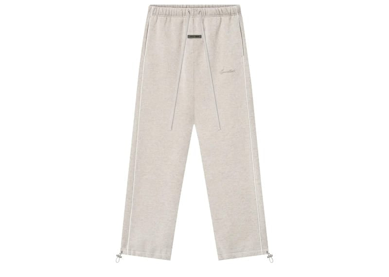 Fear of God Essentials Relaxed Fleece Piping Sweatpant Heather Stone/Cloud White