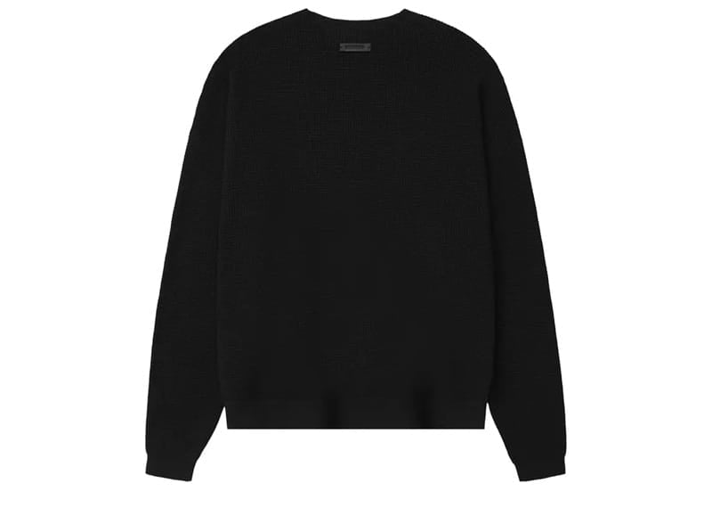 Fear of God Essentials Waffle Crewneck 90's Sweater Vintage Black