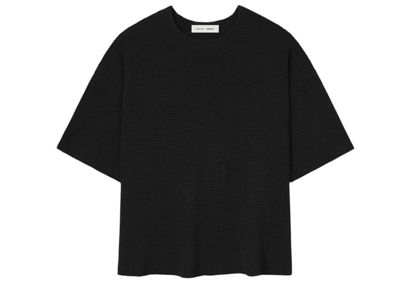 Fear of God Essentials Waffle Short Sleeve Sweater Jet Black