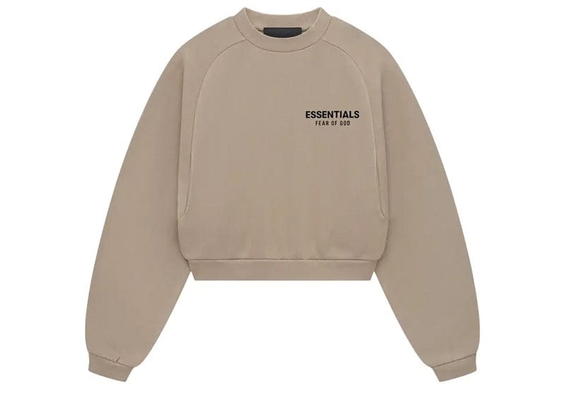 Fear of God Essentials Women's Fleece Cropped Crewneck Desert Sand