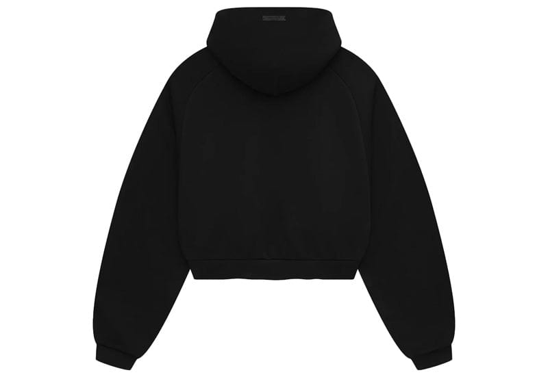 Fear of God Essentials Women's Fleece Cropped Heavy Hoodie (FW24) Black