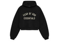 Fear of God Essentials Women's Fleece Cropped Heavy Hoodie (FW24) Black