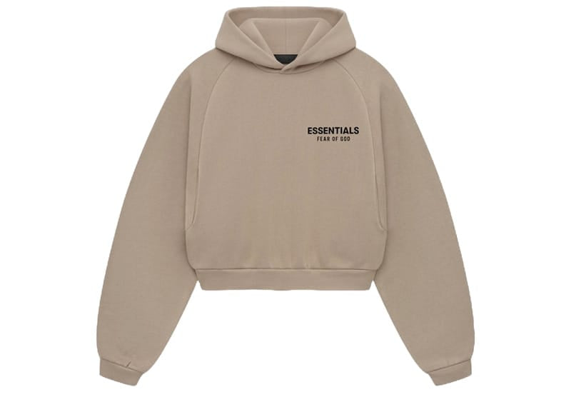 Fear of God Essentials Women's Fleece Cropped Hoodie Desert Sand