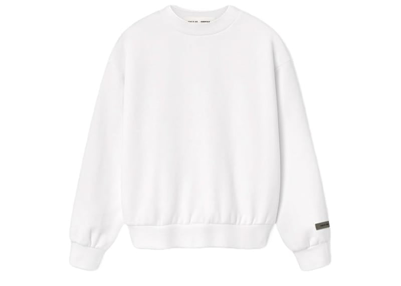 Fear of God Essentials Womens Classic Fleece Crewneck (FW25) Cloud White