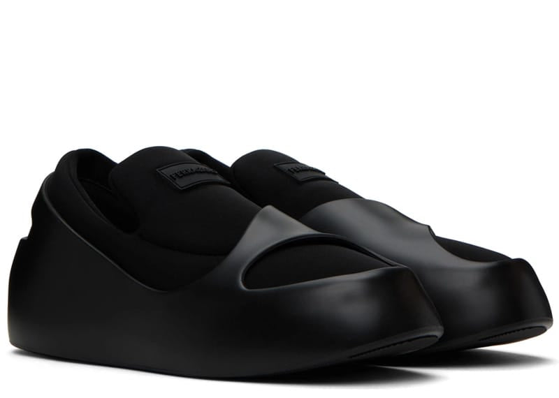 Ferragamo Lunar Paneled Slip-On Sneakers Black